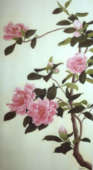 Les pivoines aquarelle 33cm x 63cm