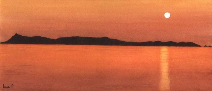 Les Embiez aquarelle 40cm x 17cm
