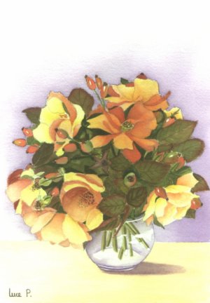 Les glantines aquarelle 40cm x 17cm